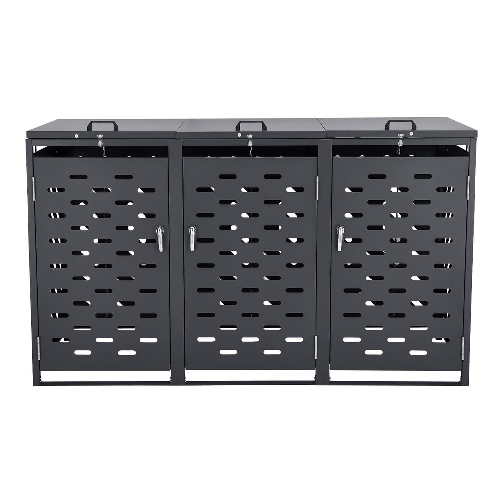 Lauko šiukšliadėžių stoginė VEVOR ZY-3X240L-0.7, 3 x 240 l