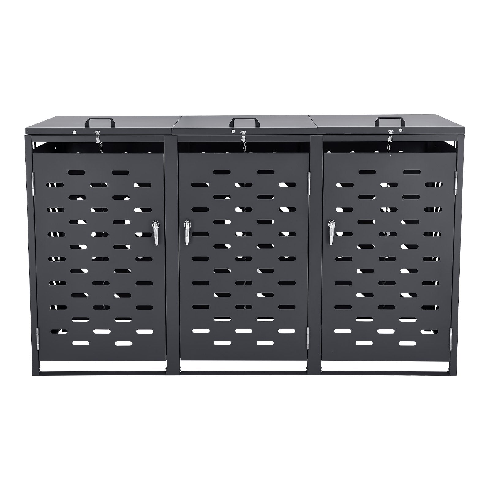 Lauko šiukšliadėžių stoginė VEVOR ZY-3X240L-0.7, 3 x 240 l