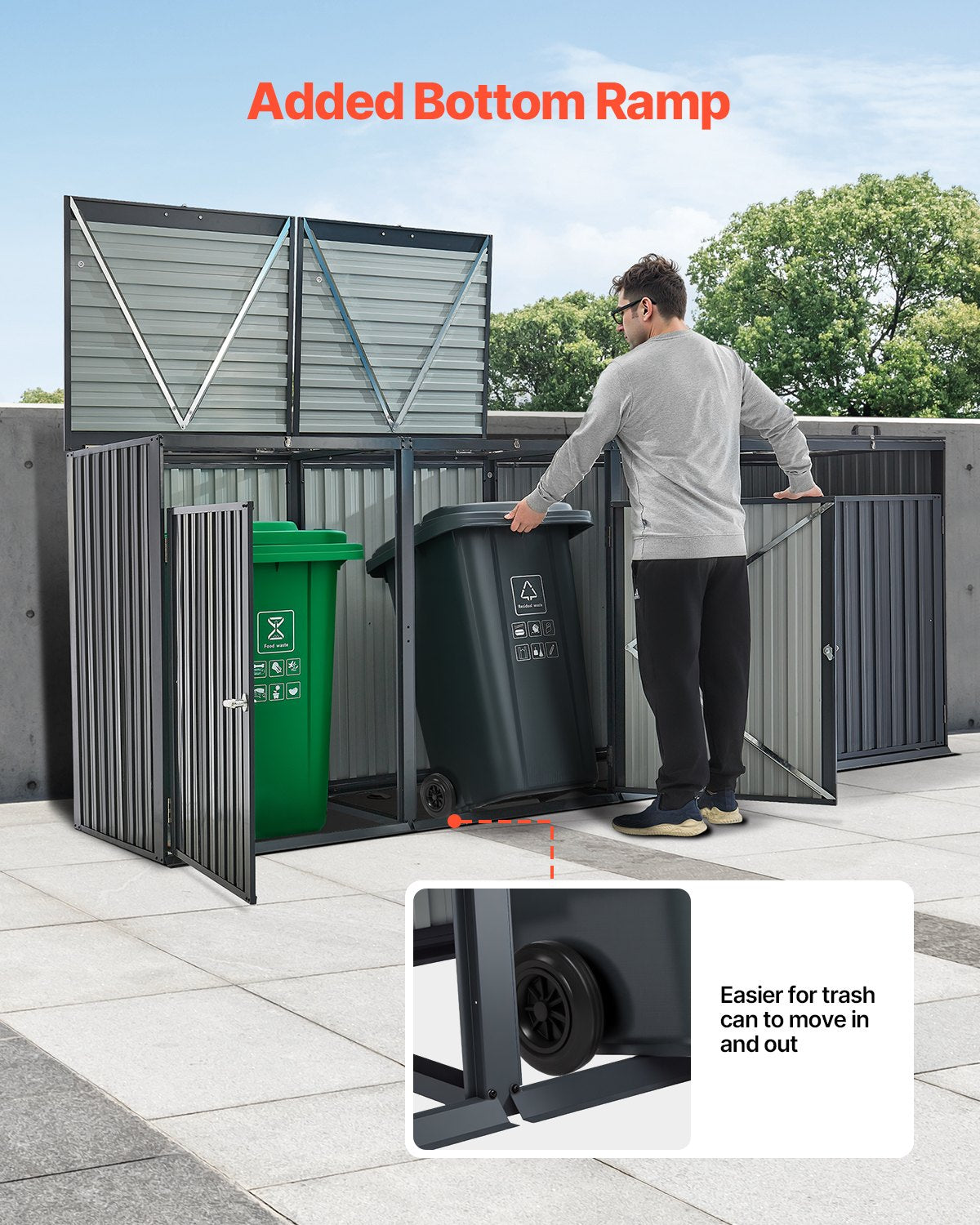 Atliekų konteinerių stoginė VEVOR ZY-4X240L-0.23, 4 x 240 l