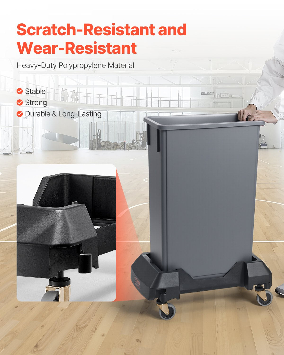 Vežimėlis šiukšlių dėžėms VEVOR XDL-90A-D, 90 kg keliamoji galia