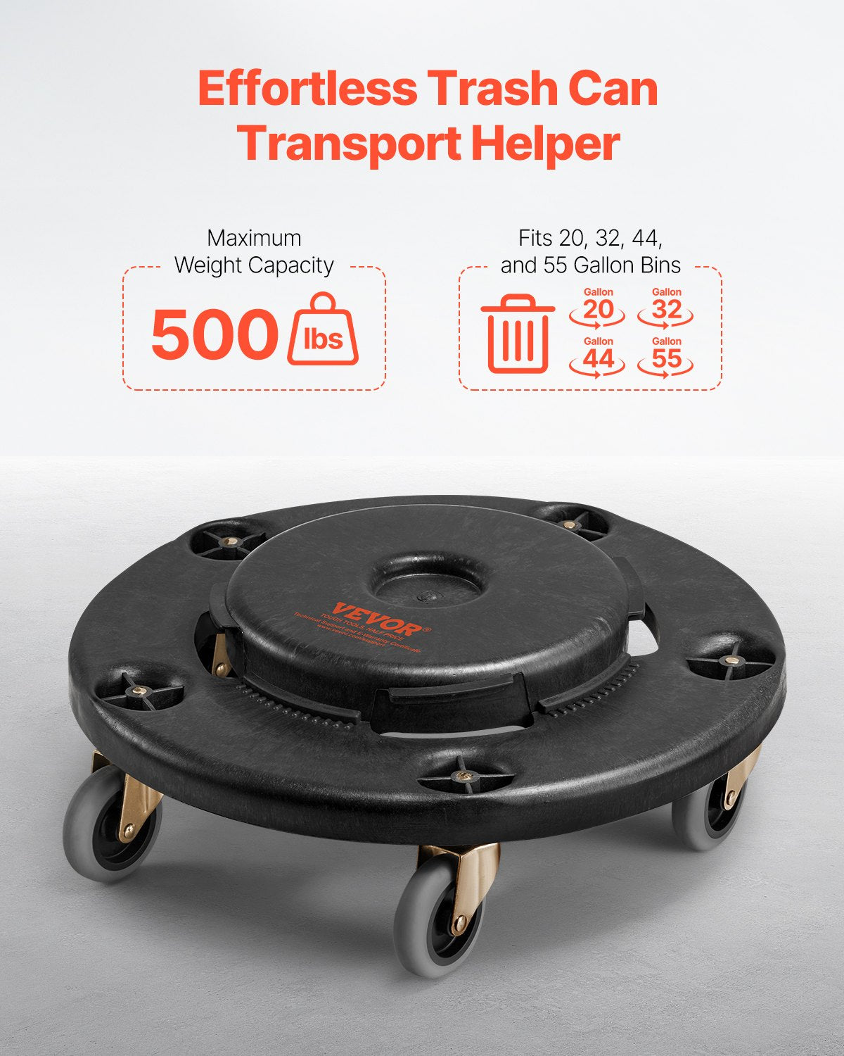Šiukšliadėžių vežimėlis VEVOR XDW-007-C, 227 kg keliamoji galia