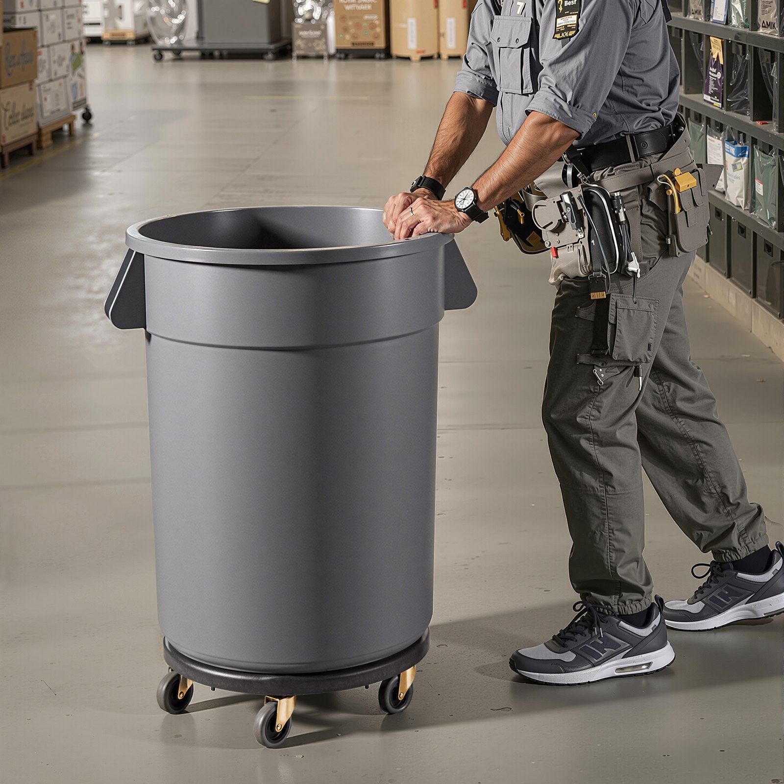 Šiukšliadėžių vežimėlis VEVOR XDW-007-C, 227 kg keliamoji galia