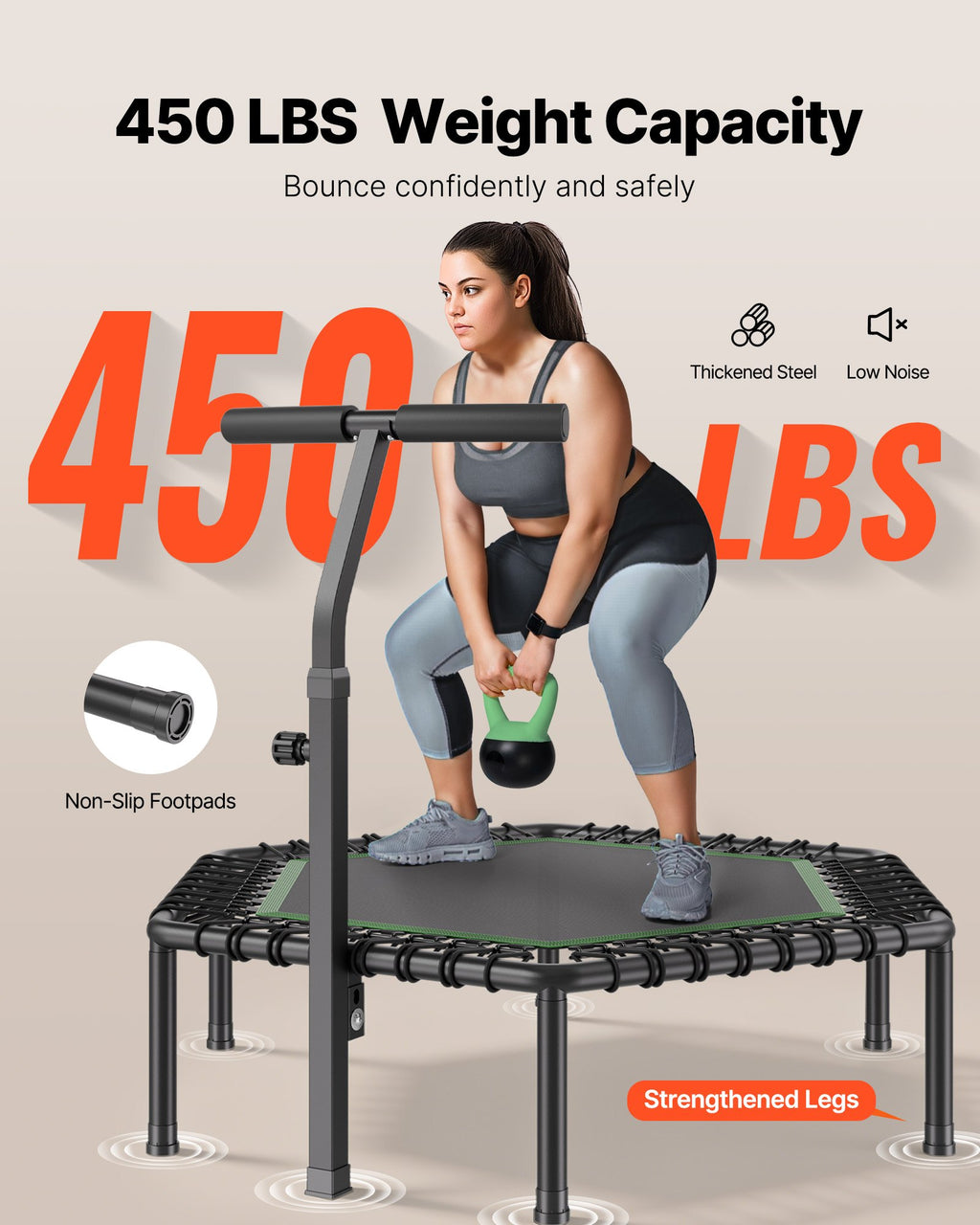 Sportinis batutas VEVOR TX-B6390-48in+T, 205 kg apkrova