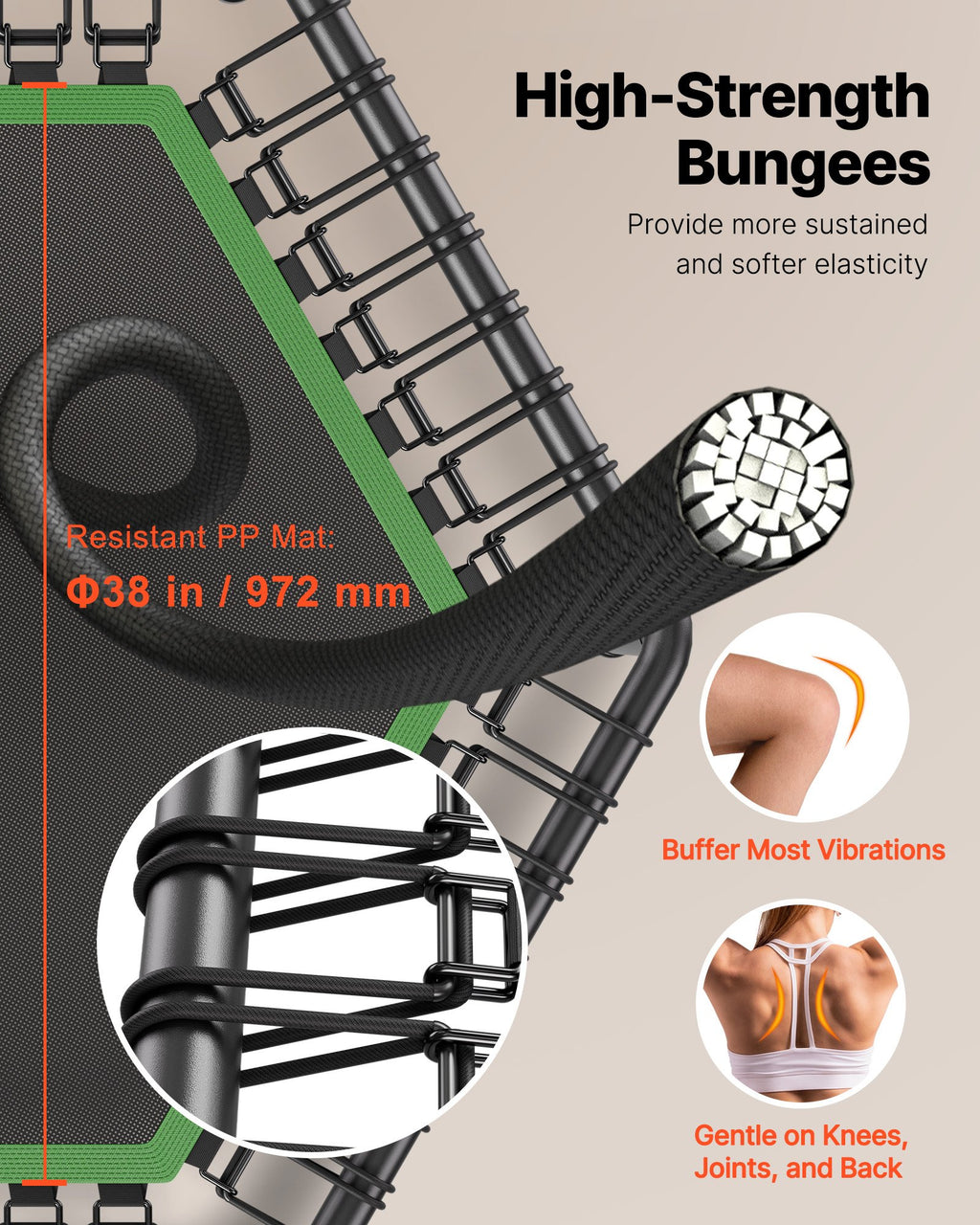 Sportinis batutas VEVOR TX-B6390-48in+T, 205 kg apkrova