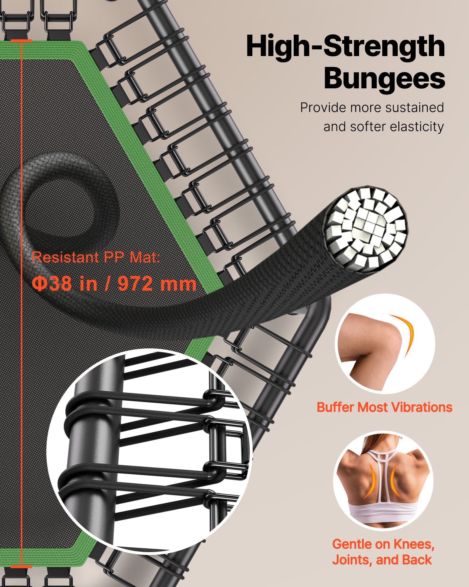 Sportinis batutas VEVOR TX-B6390-48in+T, 205 kg apkrova