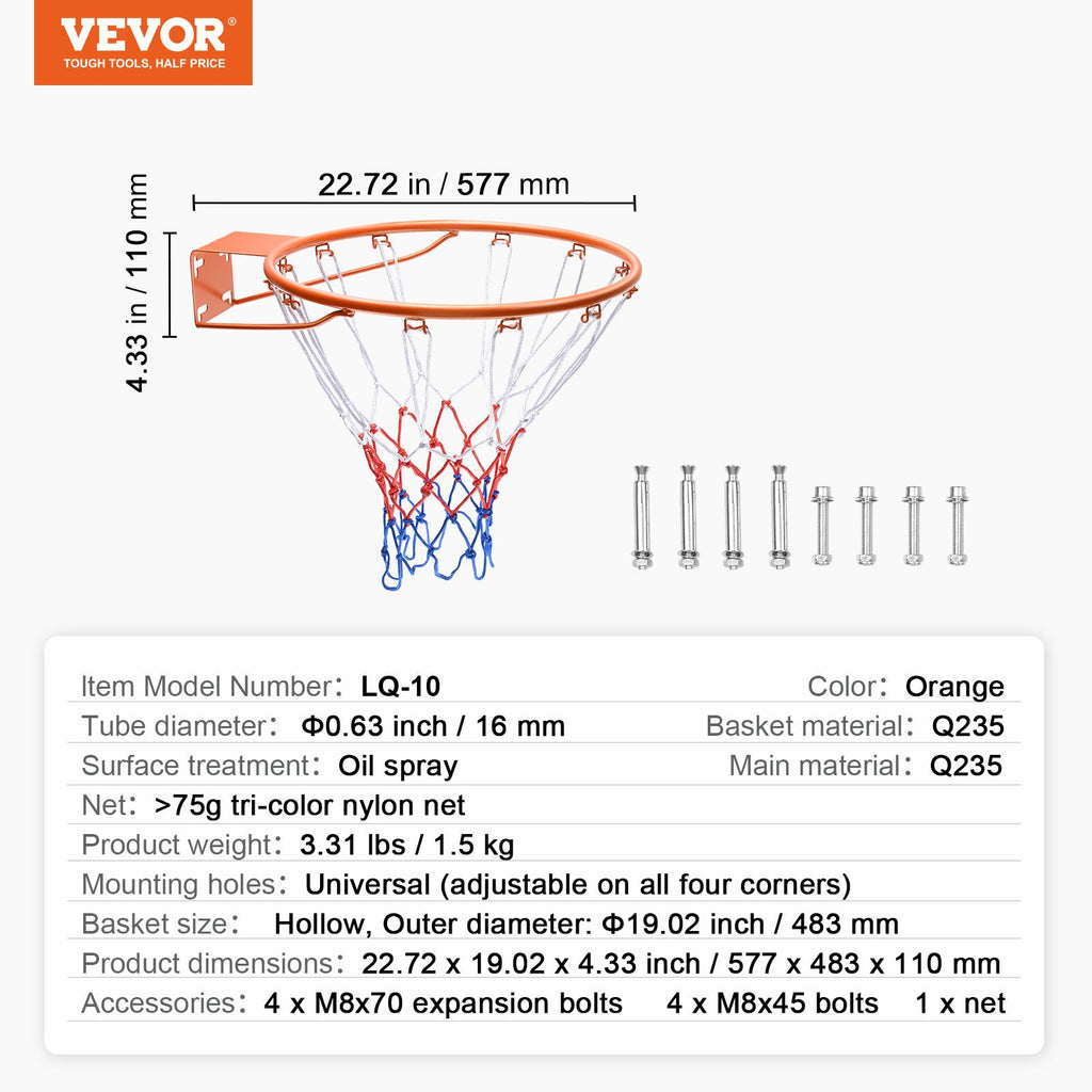 Krepšinio lankas VEVOR LQ-10, 48 cm