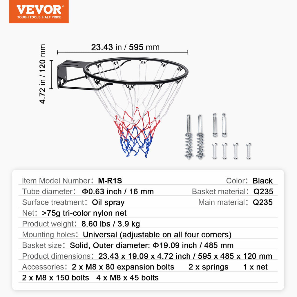 Krepšinio lankas VEVOR M-R1S, 45 cm skersmens