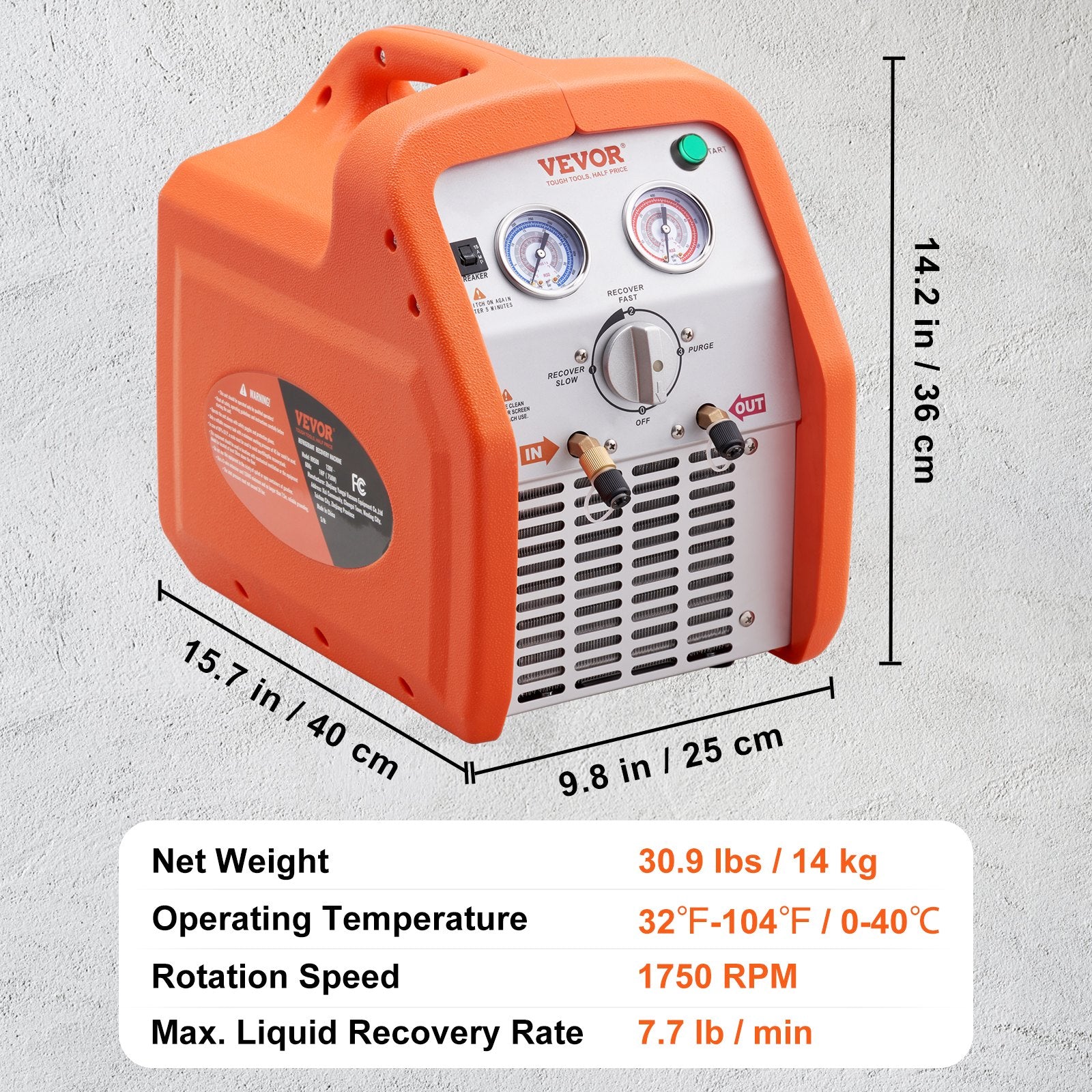 Šaltnešio surinkimo stotelė VEVOR 1 HP, Dviejų cilindrų