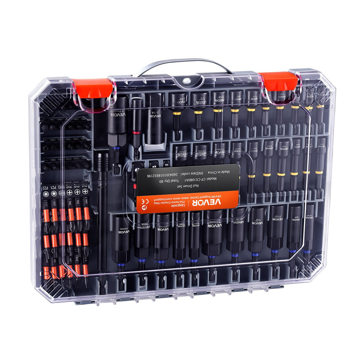 Galvučių ir suktuvų rinkinys VEVOR CP-CX1080A1, 80 dalių