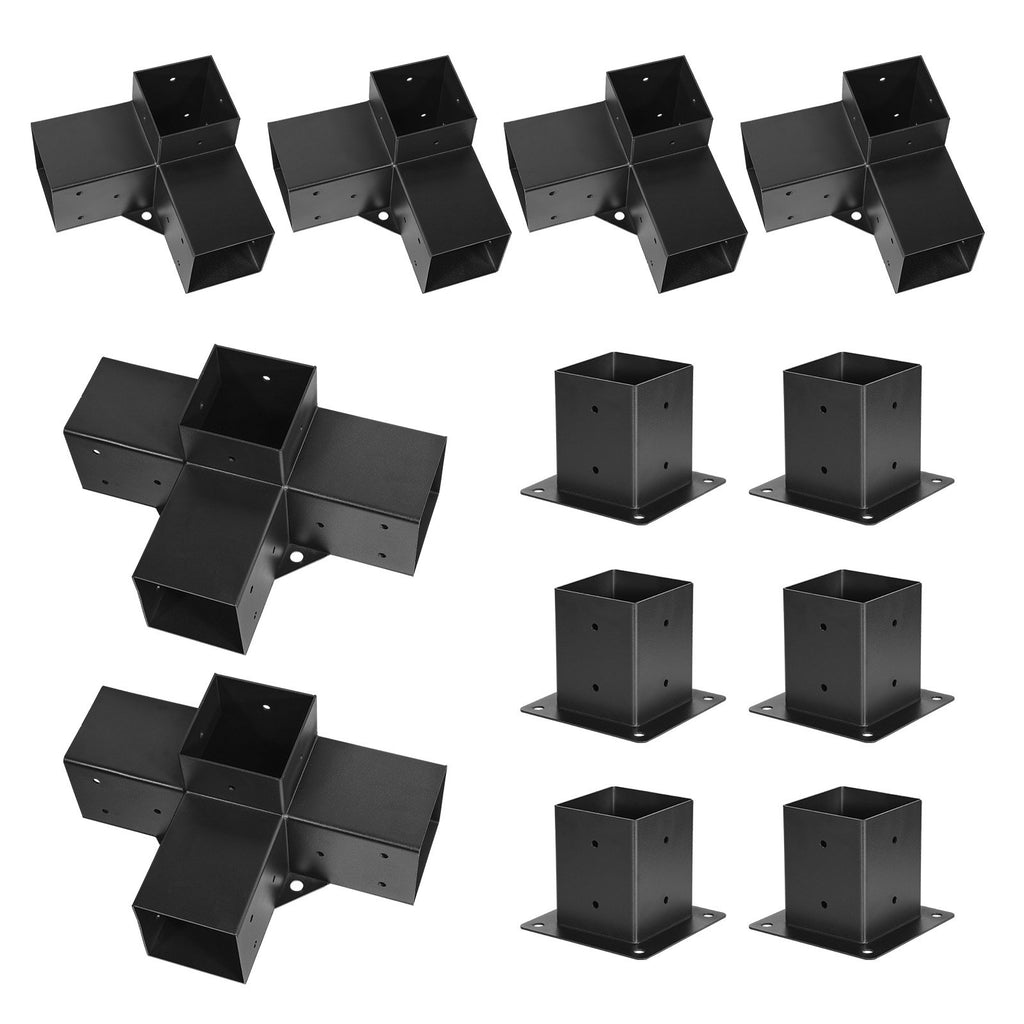 Pergolos montavimo rinkinys VEVOR SSA6C4E2, 12 dalių komplektas 92x92 mm sijoms