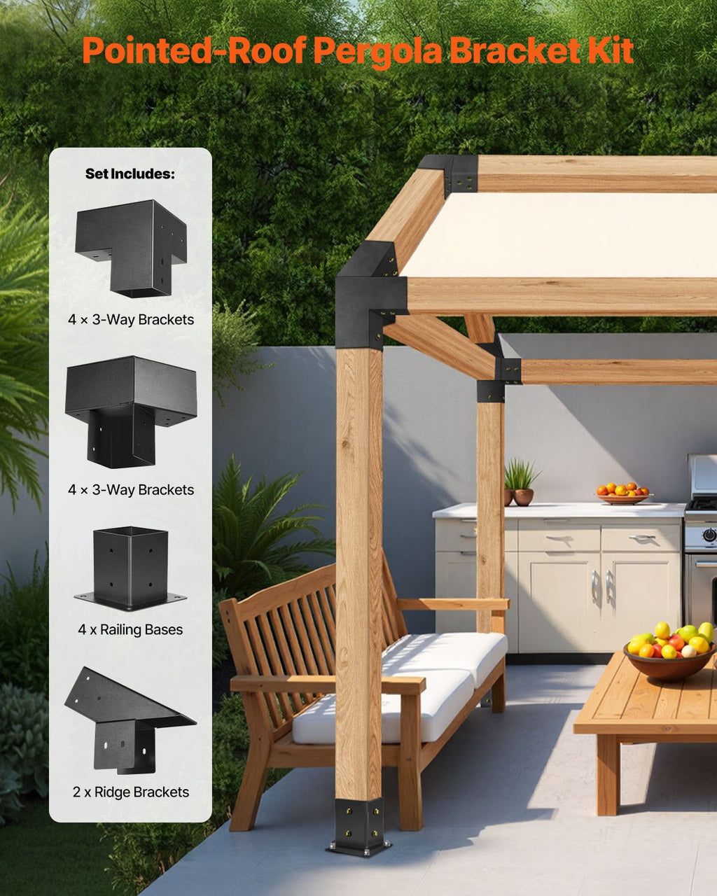 Pergolos montavimo rinkinys VEVOR SSAC14, 92 x 92 mm medienai