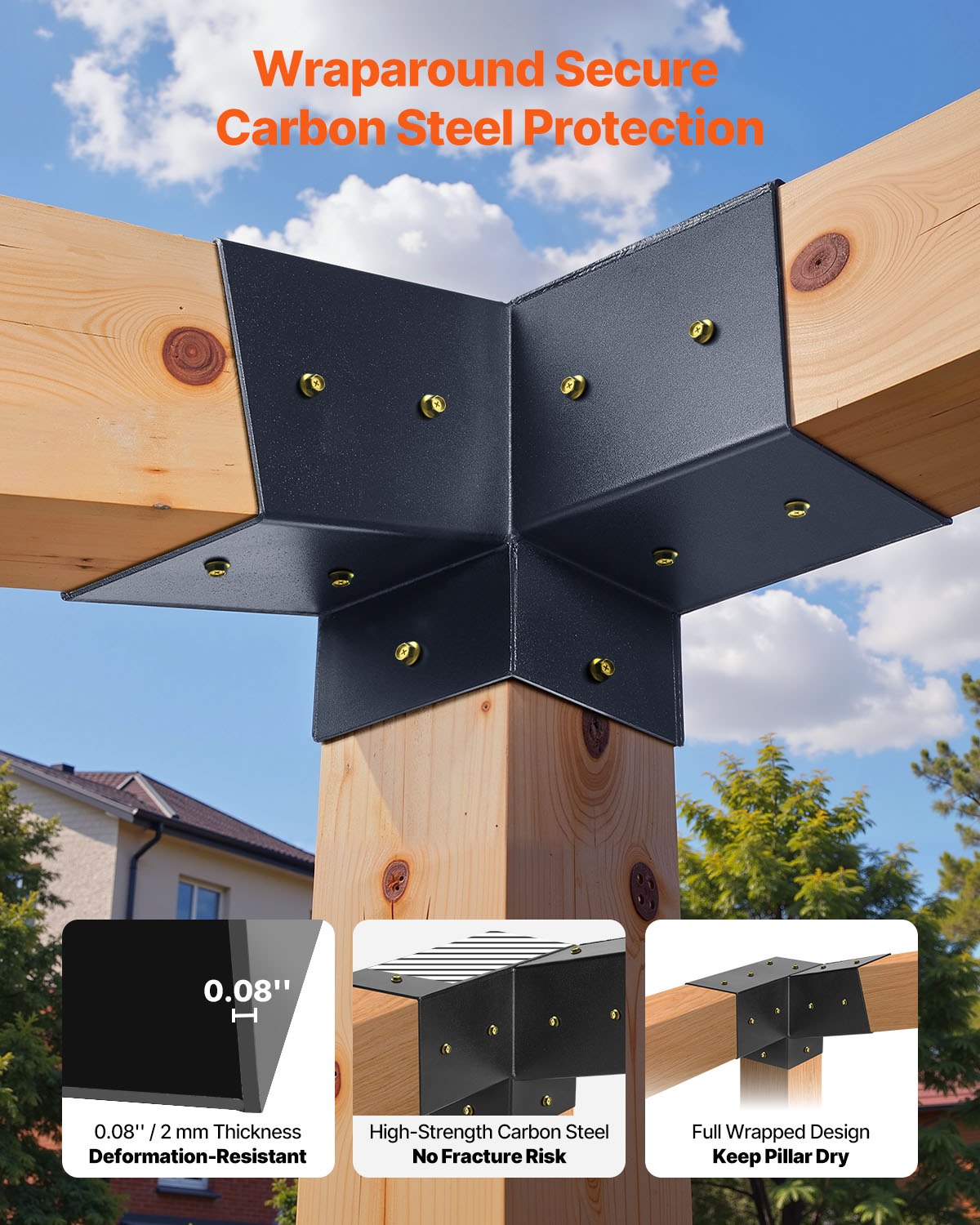 Pergolos montavimo rinkinys VEVOR SSAC8, 92 x 92 mm sijoms, 8 vnt.