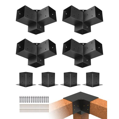 Pergolių jungčių rinkinys VEVOR SSA4C4, 9,1 x 9,1 cm