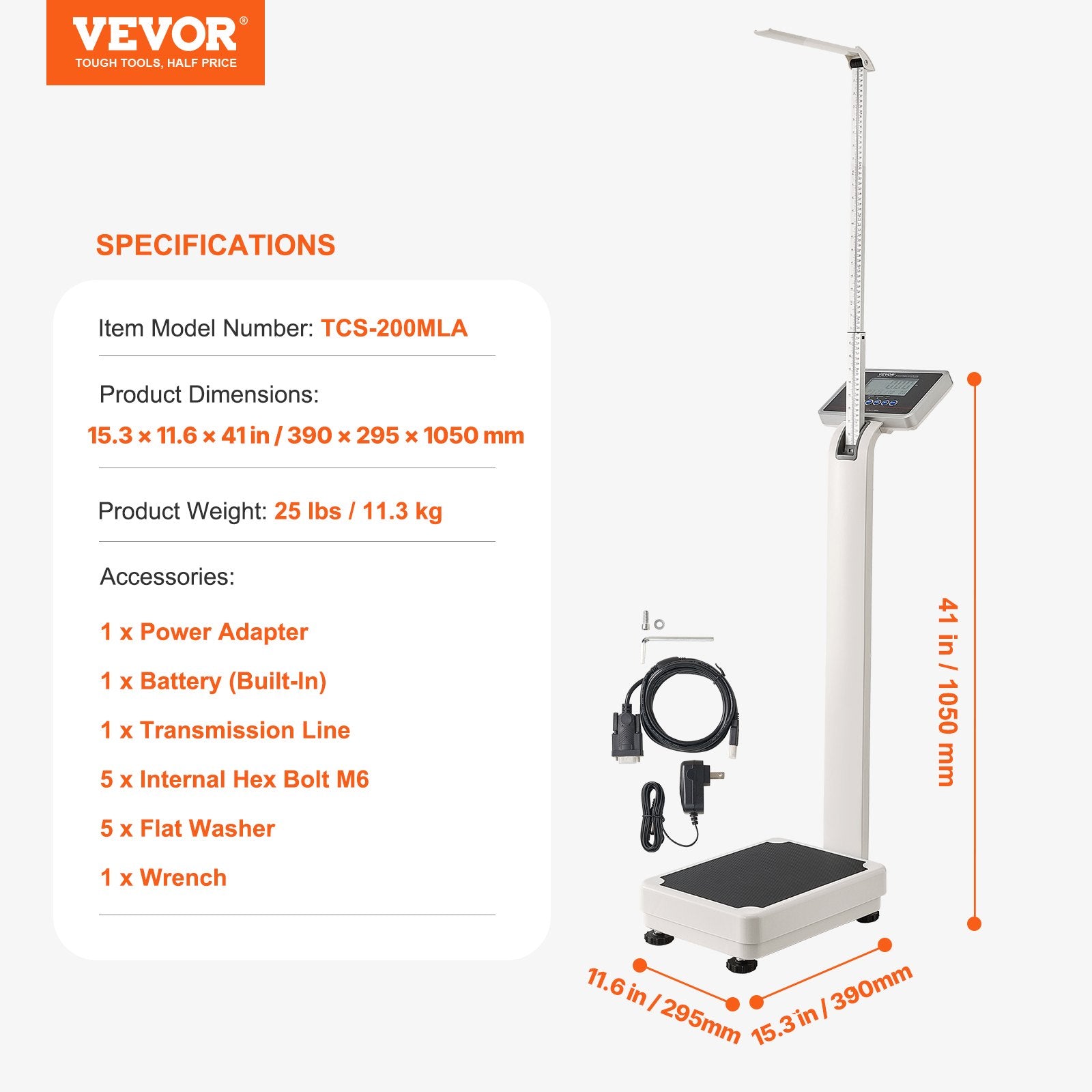 Medicininės skaitmeninės svarstyklės VEVOR TCS-200MLA, 226,8 kg