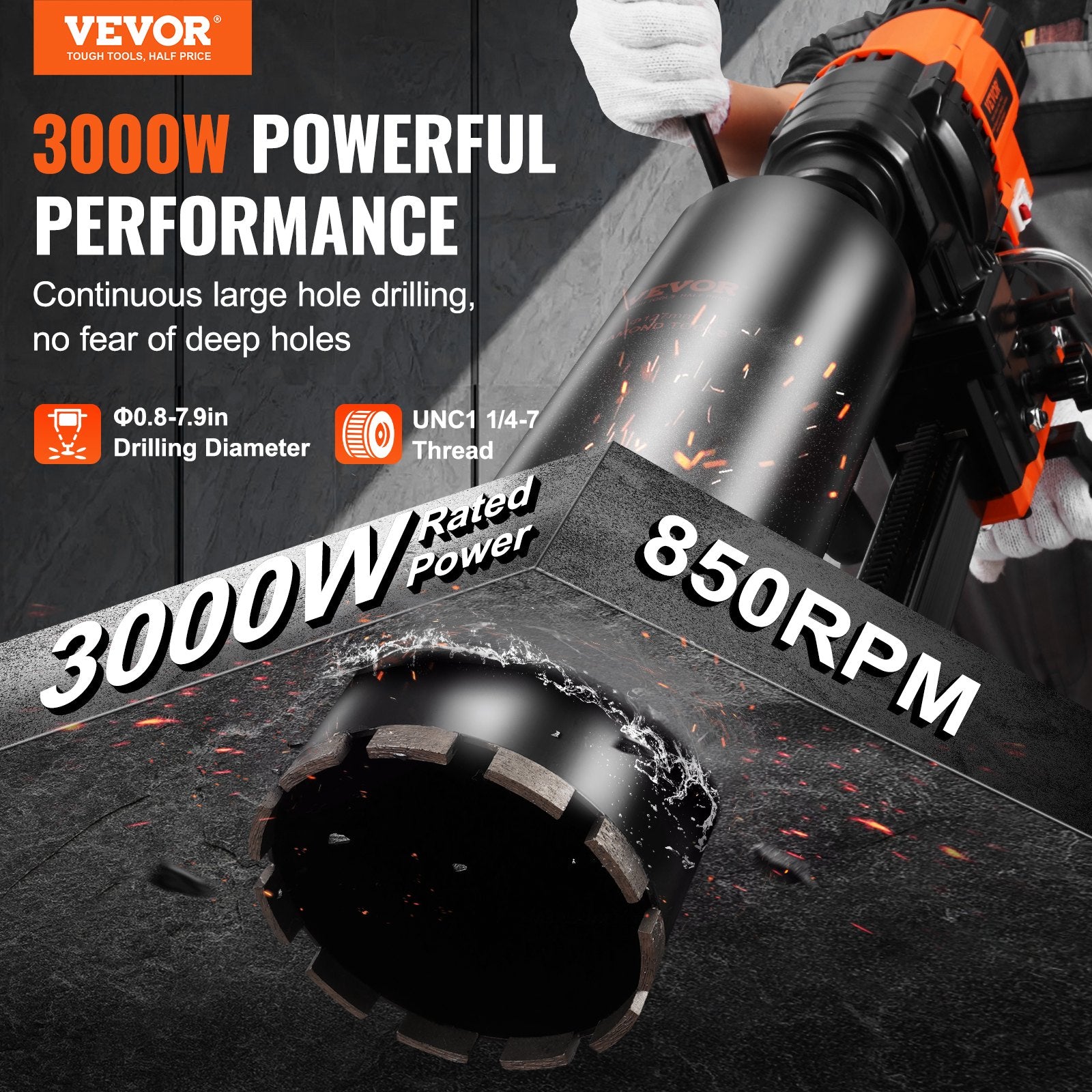 Deimantinio gręžimo staklės VEVOR Z1Z-CF-9200, 3000 W