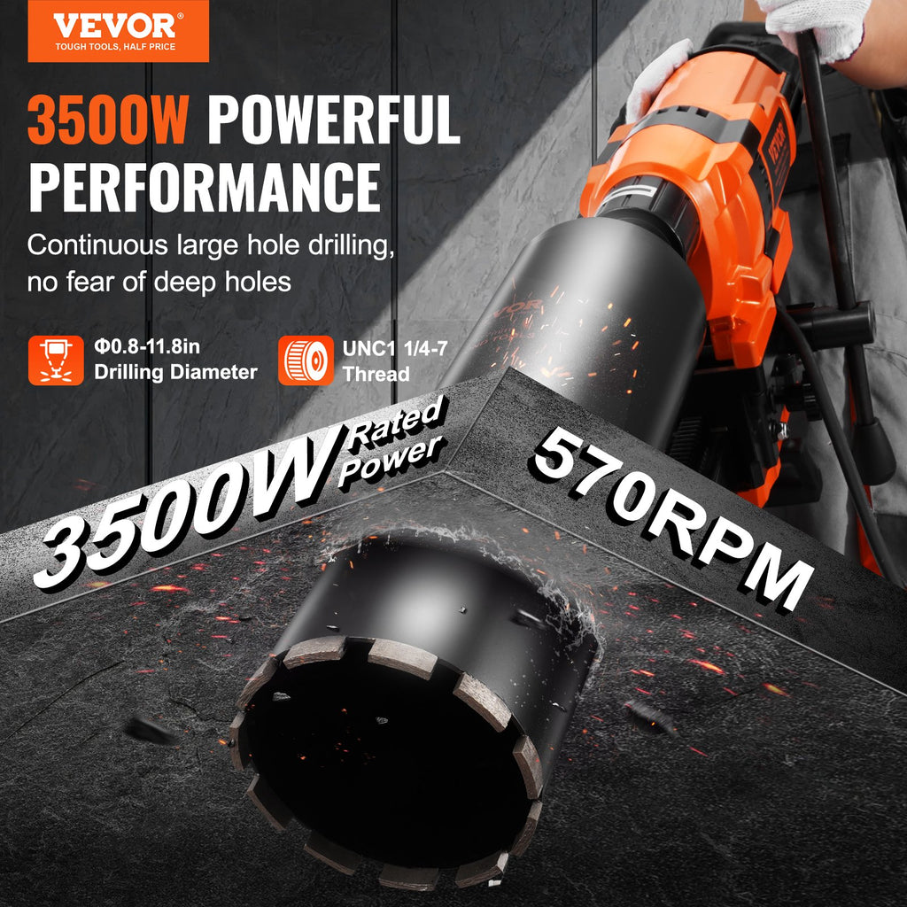 Deimantinio gręžimo staklės VEVOR (8260H)Z1Z-9260, 3500 W