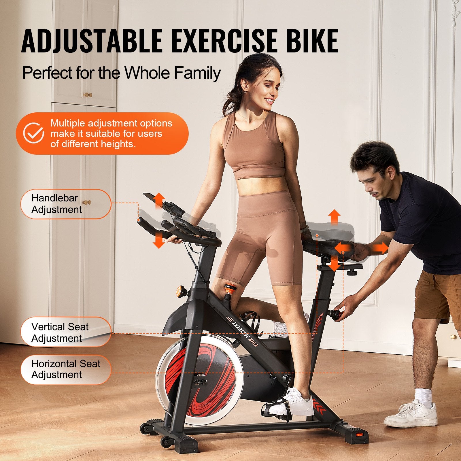 Magnetinis dviratis treniruoklis VEVOR S706, 16 kg smagratis