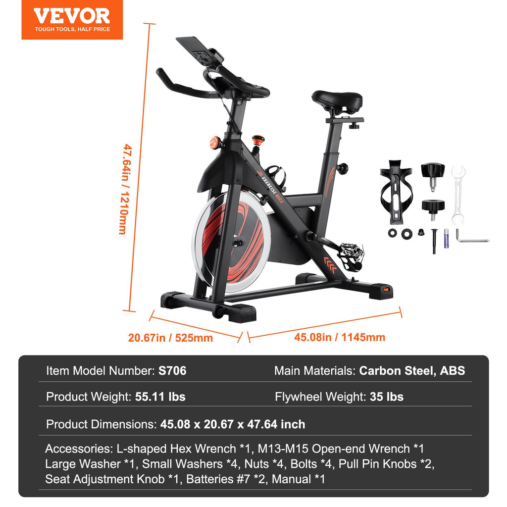 Magnetinis dviratis treniruoklis VEVOR S706, 16 kg smagratis