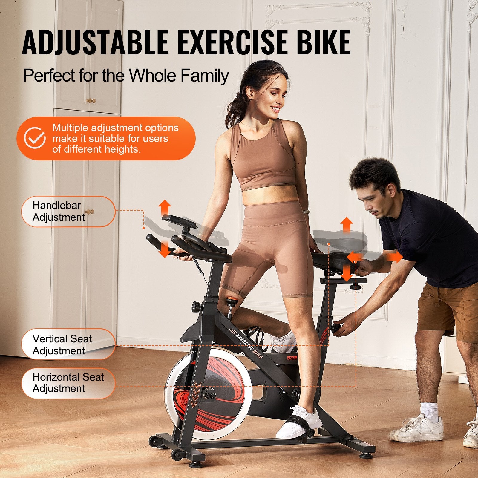Dviratis treniruoklis VEVOR S310, 16 kg smagratis