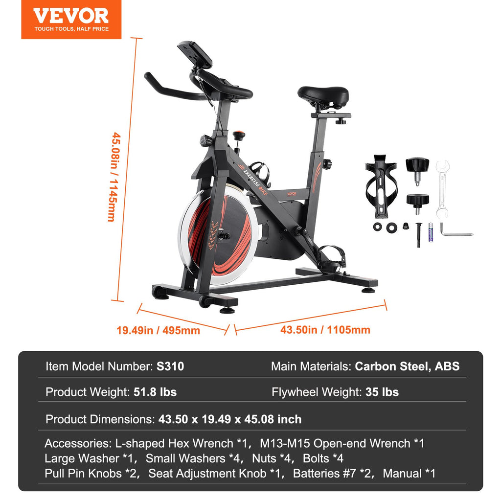 Dviratis treniruoklis VEVOR S310, 16 kg smagratis