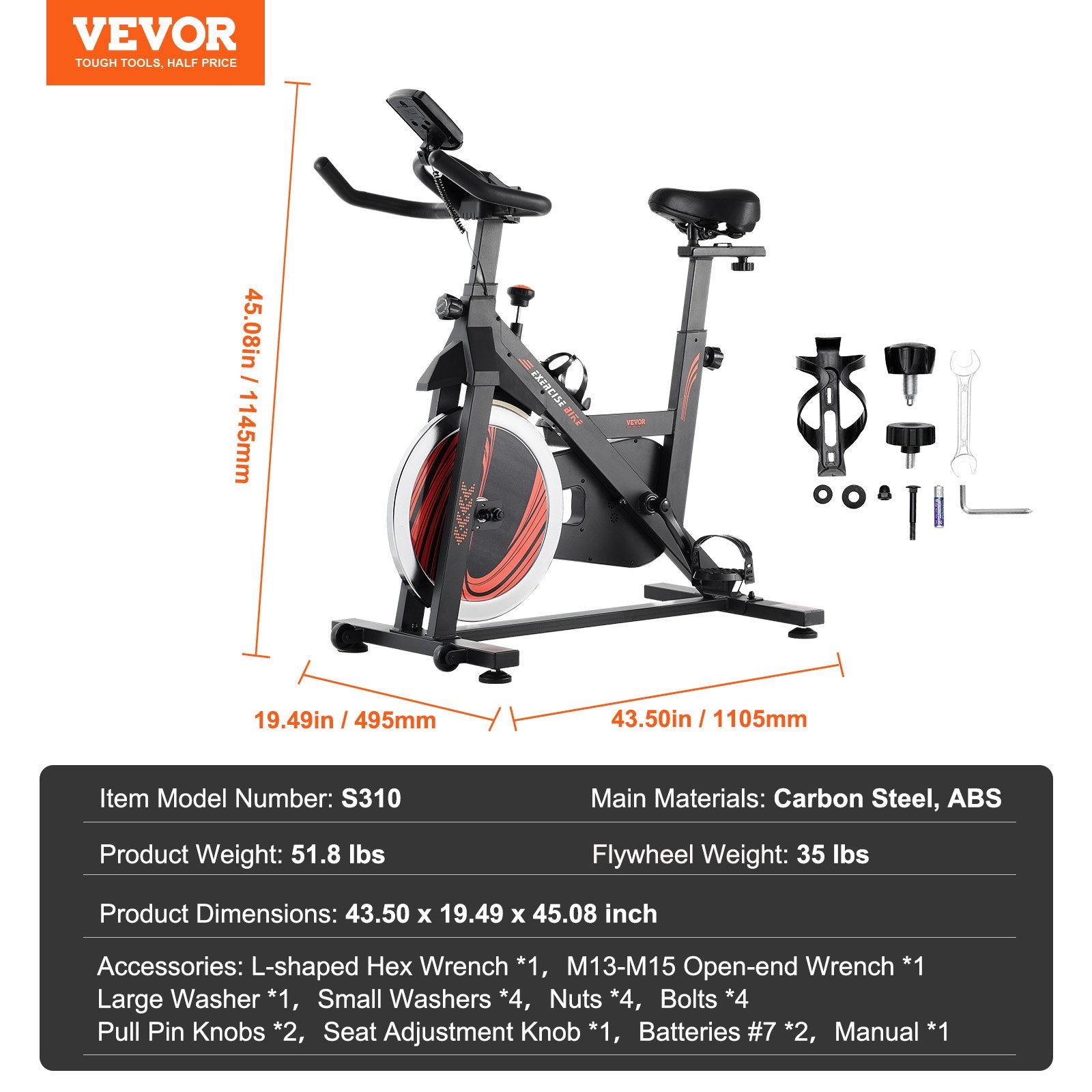 Dviratis treniruoklis VEVOR S310, 16 kg smagratis
