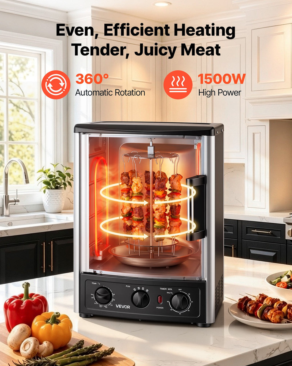 Vertikali kepsninė-orkaitė VEVOR TB2020A, 1500W