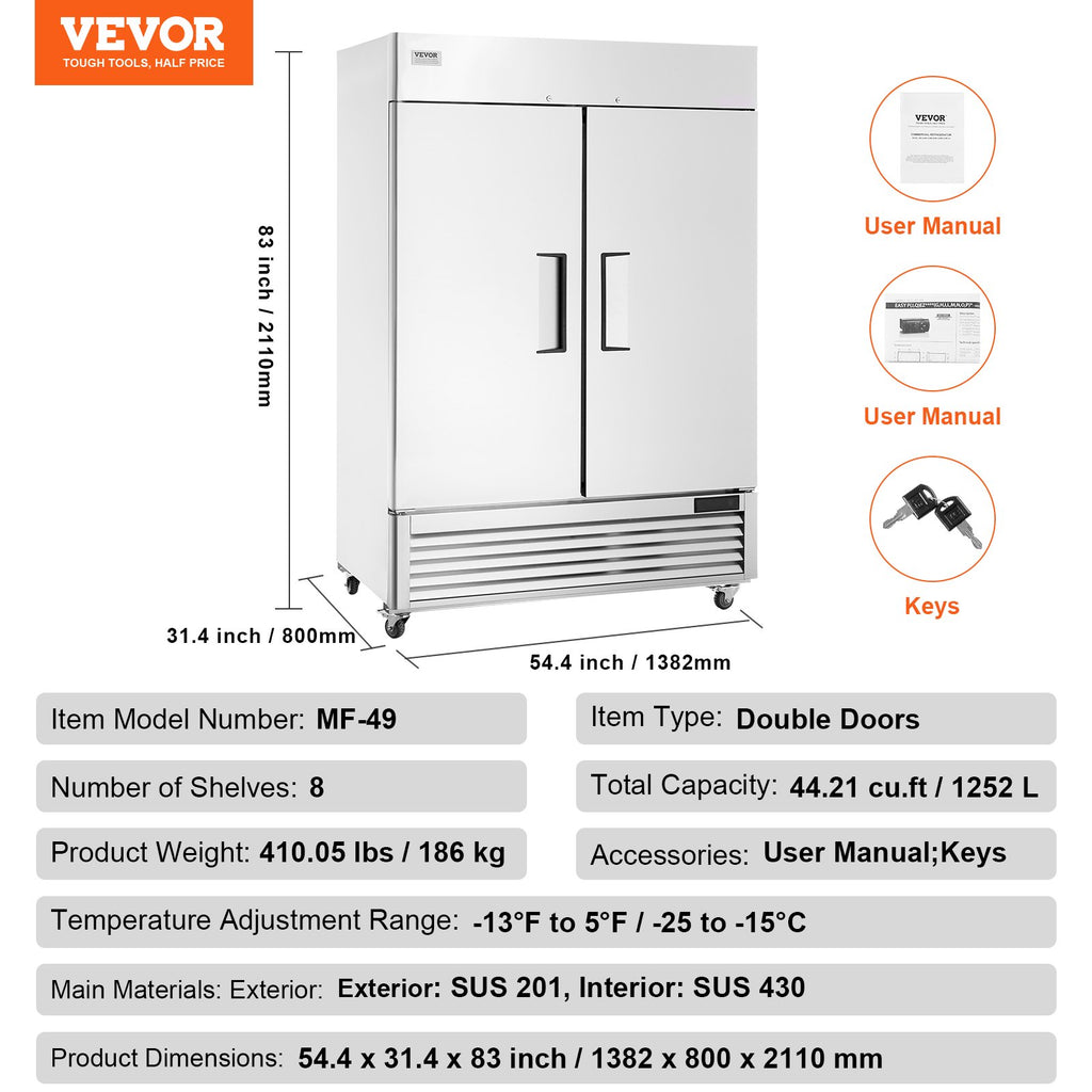 Pramoninis šaldiklis VEVOR GNF1314L2, 1100 l