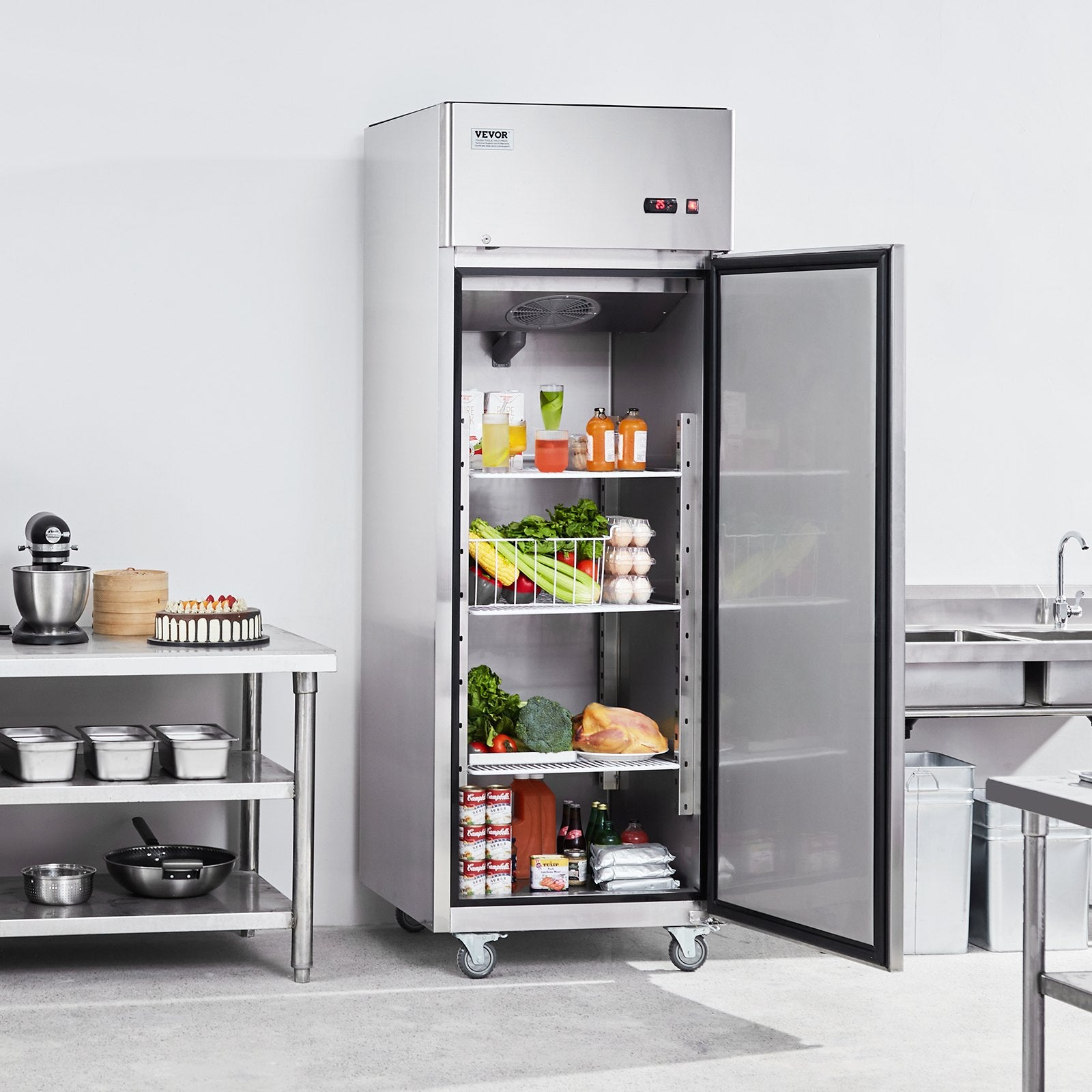 Komercinis šaldytuvas VEVOR GNR730L1, 570 l