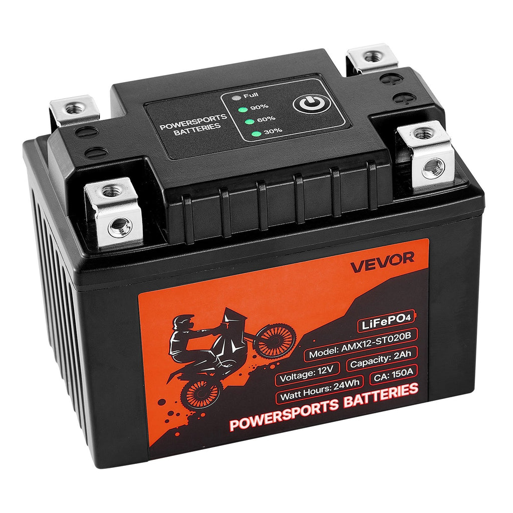 Motociklo akumuliatorius VEVOR AMX12-ST020B, 12V 2Ah
