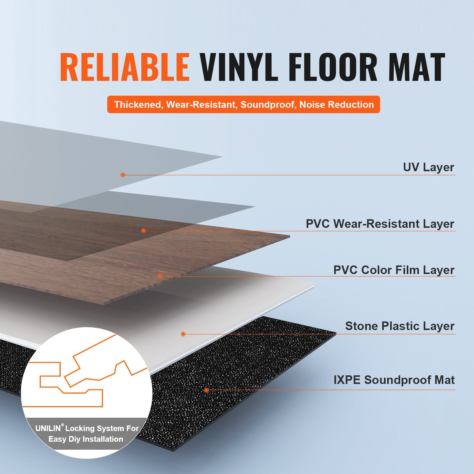 Vinilinės grindų plytelės VEVOR 025, 5,5 mm storio