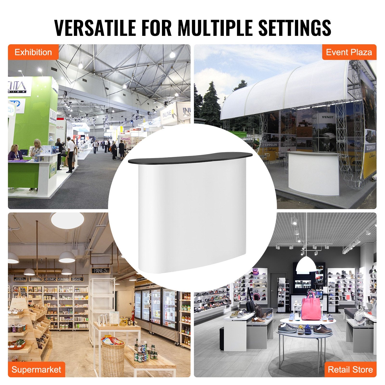 Mobili parodų stalas-reklaminis stendas VEVOR ZG-CXT01, 130x46,5x95 cm