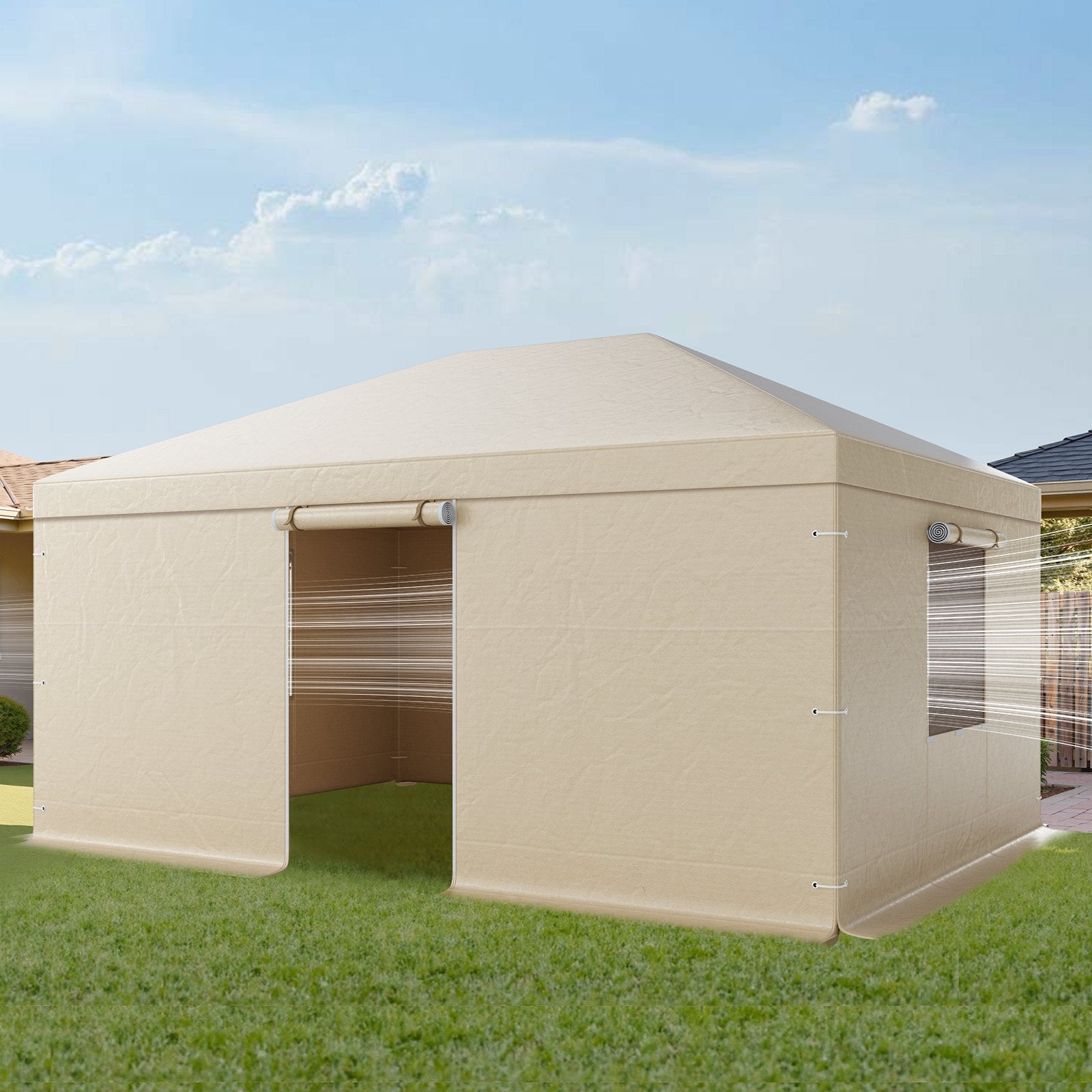 Žieminis pavėsinės uždangalas VEVOR LTD-MM180-1216, 3,68 x 4,9 m