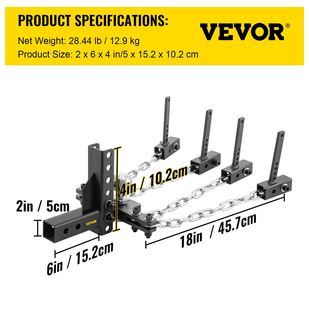 Svorio paskirstymo kablys VEVOR HH-503, 450 kg vertikali apkrova