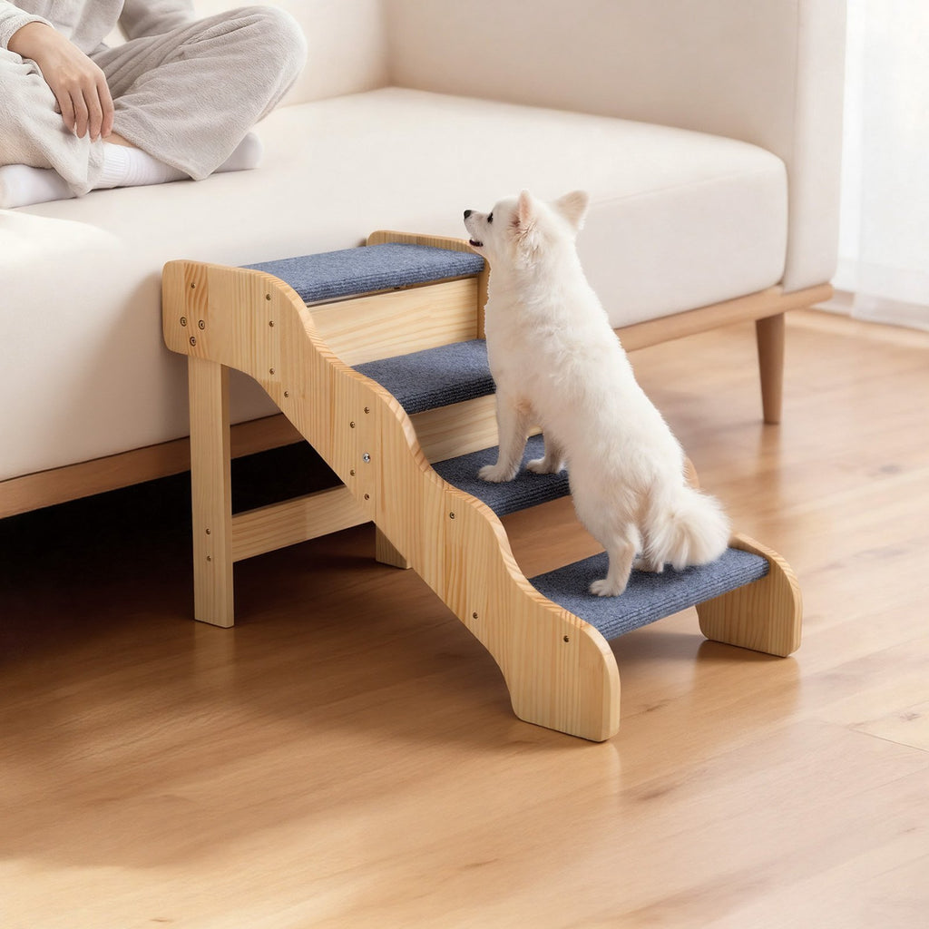 Mediniai laipteliai augintiniams VEVOR ZD-25DOG02, 4 pakopų, iki 68 kg
