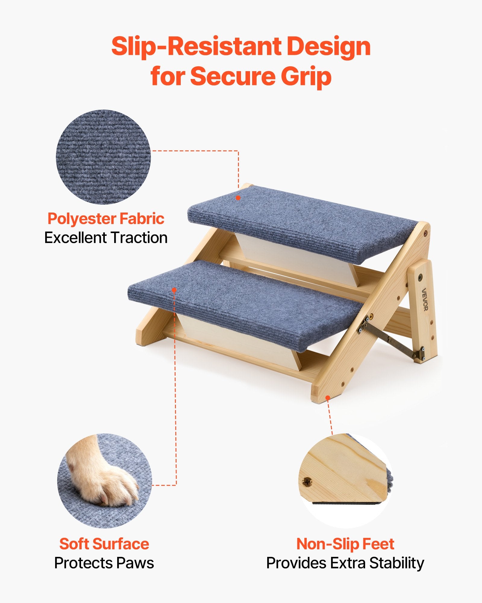 Mediniai laipteliai augintiniams VEVOR ZD-25DOG04, 50 kg apkrova