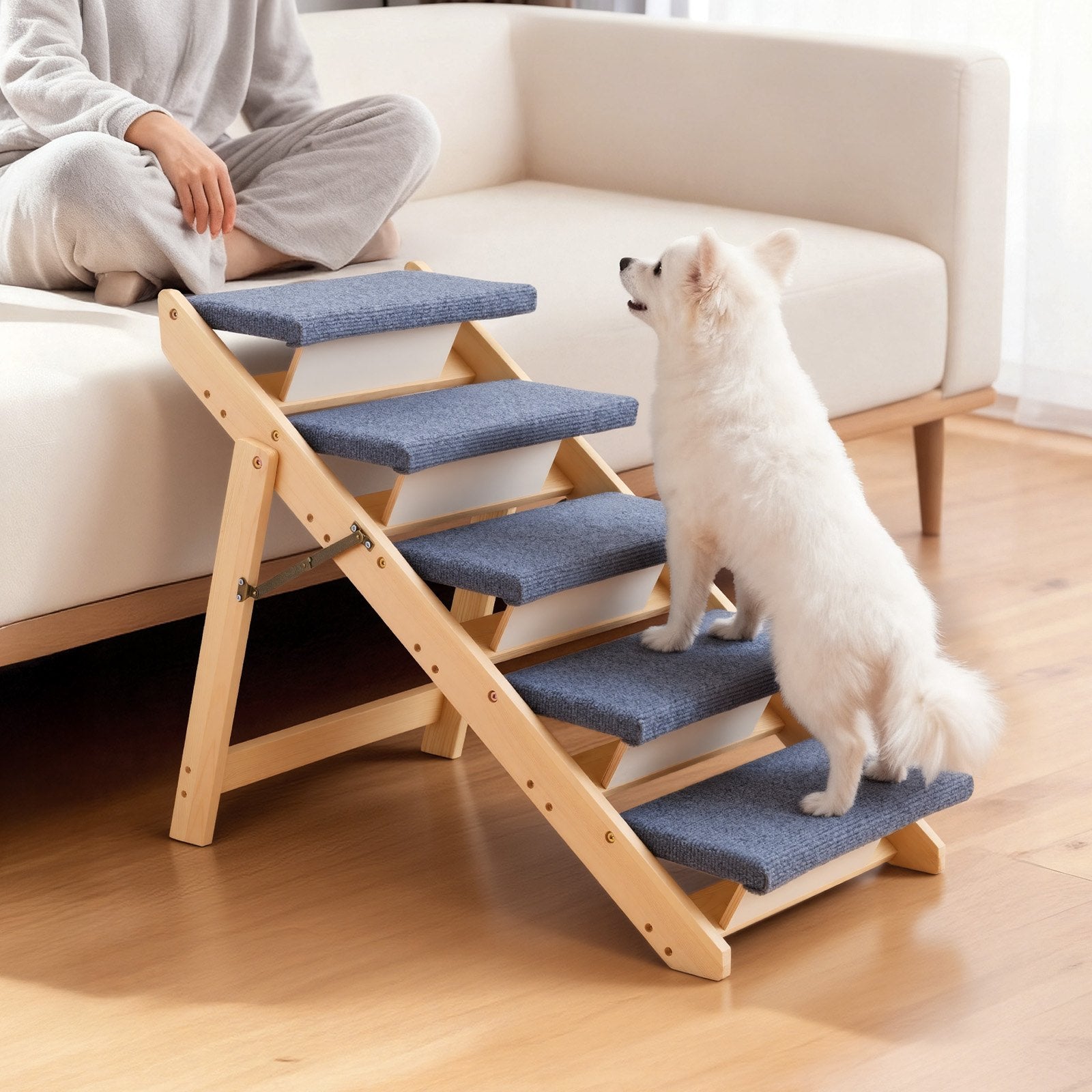 Mediniai laipteliai augintiniams VEVOR ZD-25DOG07, 5 pakopų