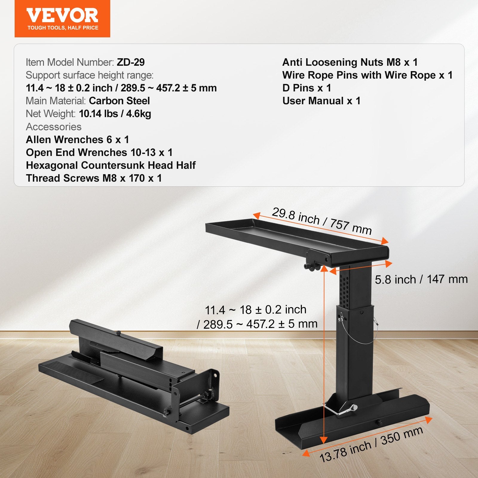 Kopėčių lyginimo platforma VEVOR ZD-29, 75,7 cm ilgio
