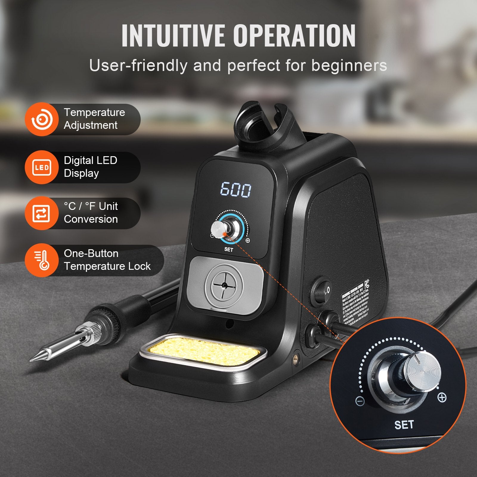 Lituoklio stotelė VEVOR AE380D, 80 W