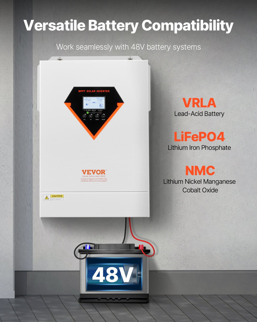 Hibridinis saulės inverteris VEVOR EM6200-48L, 6000W