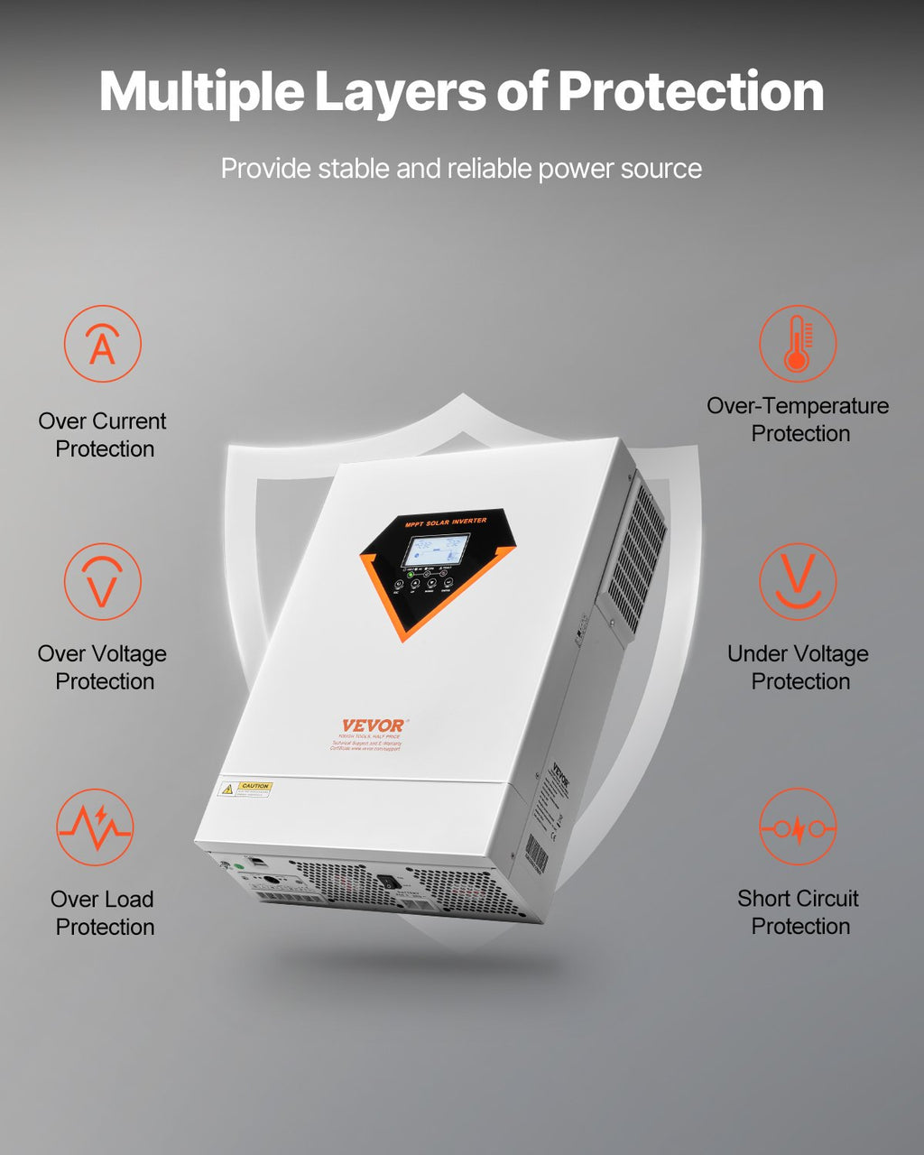 Hibridinis saulės inverteris VEVOR EM6200-48L, 6000W