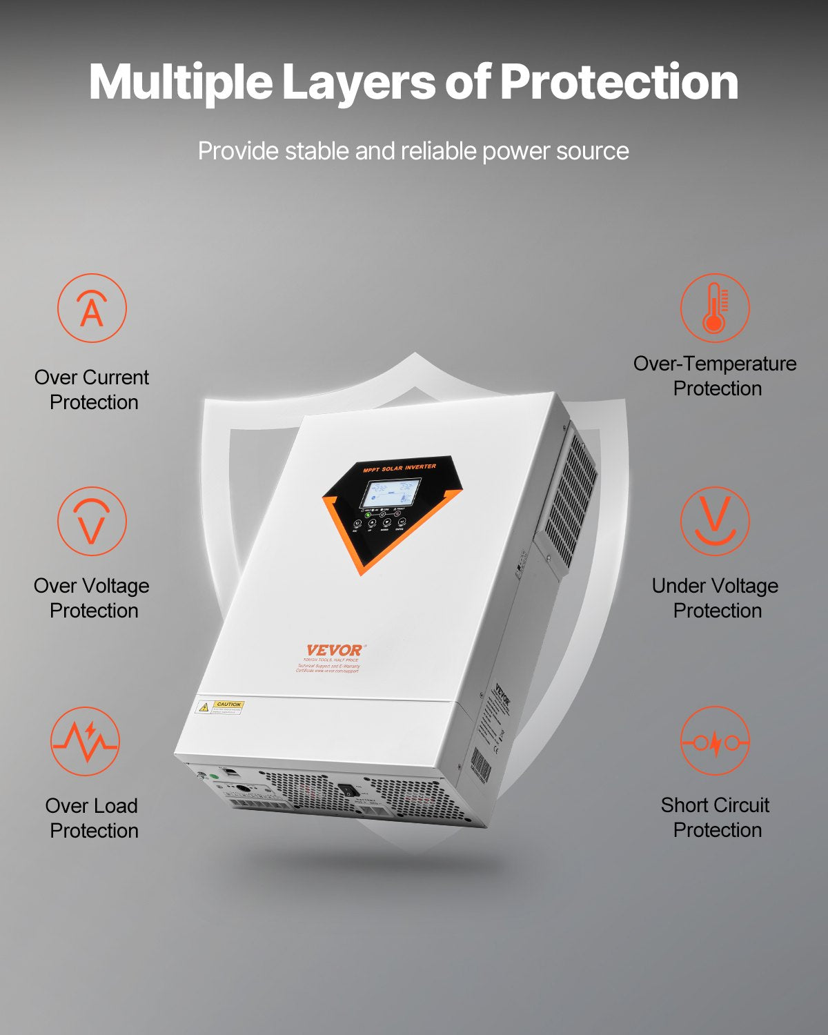 Hibridinis saulės inverteris VEVOR EM6200-48L, 6000W
