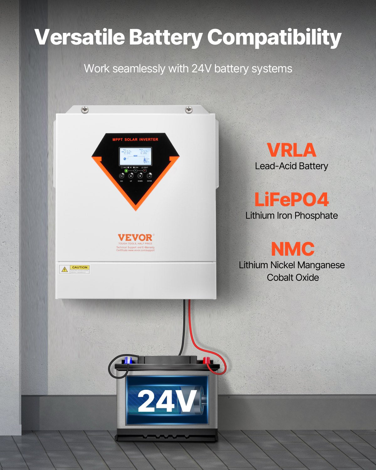 Hibridinis saulės inverteris VEVOR EM3500-24L, 3500W