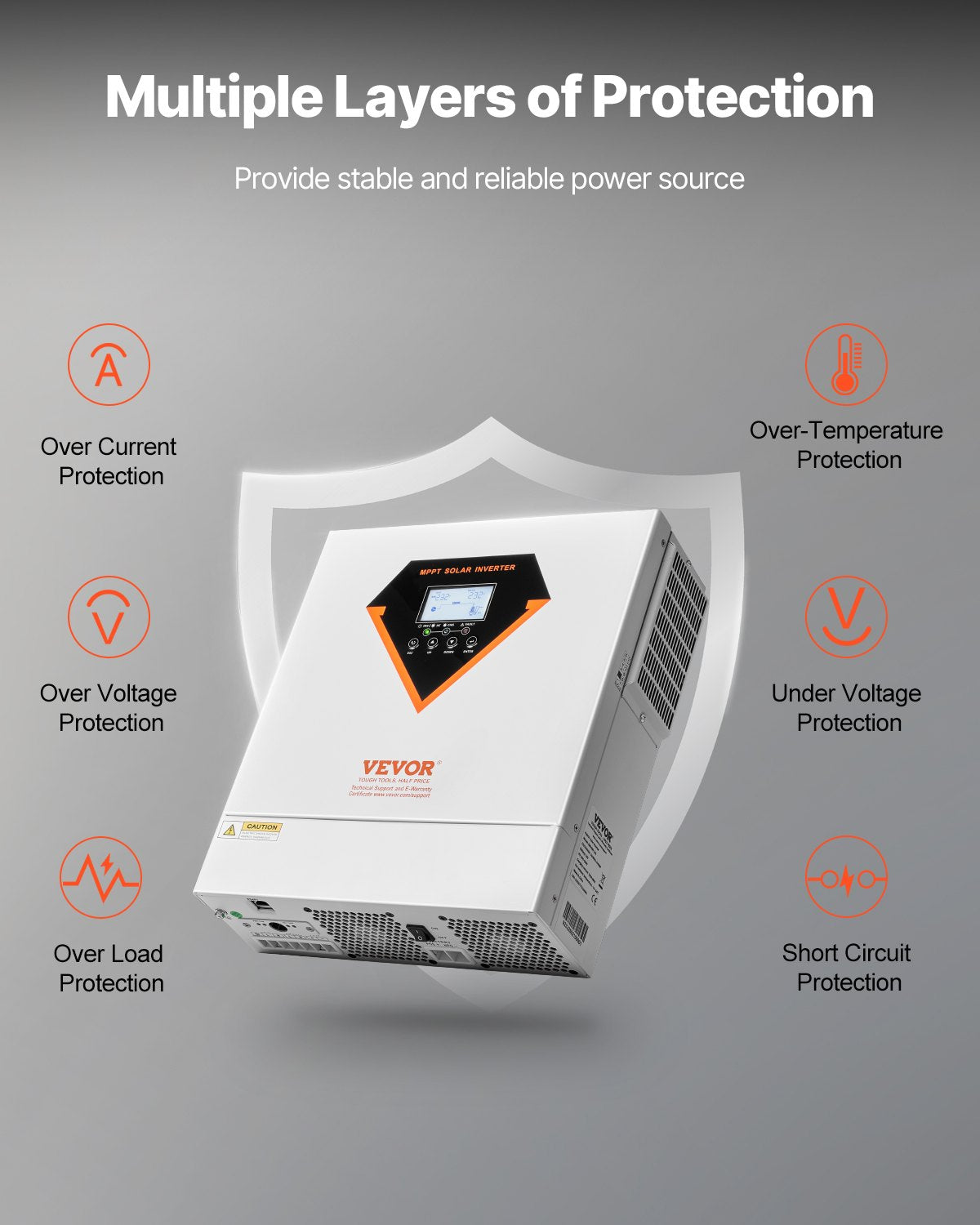 Hibridinis saulės inverteris VEVOR EM3500-24L, 3500W