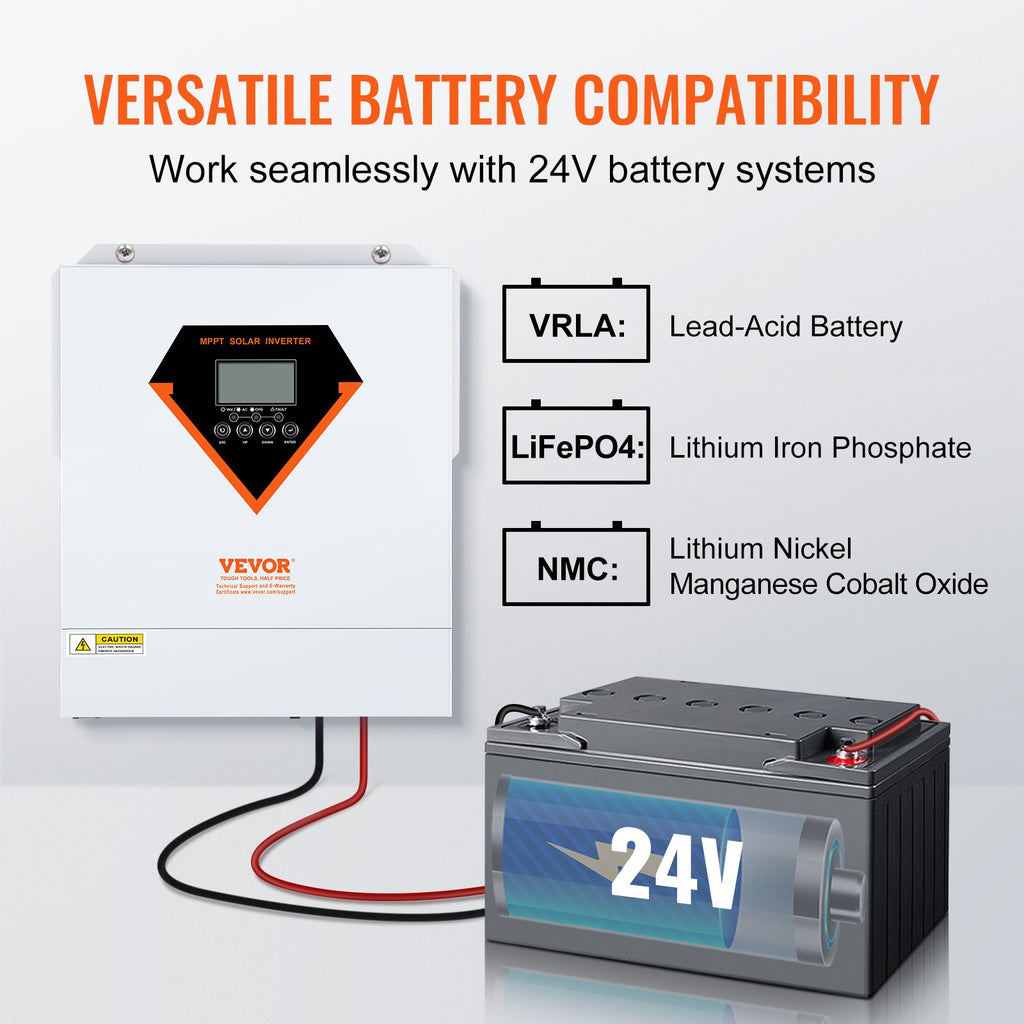 Hibridinis saulės inverteris VEVOR EML3500-24L, 3500W