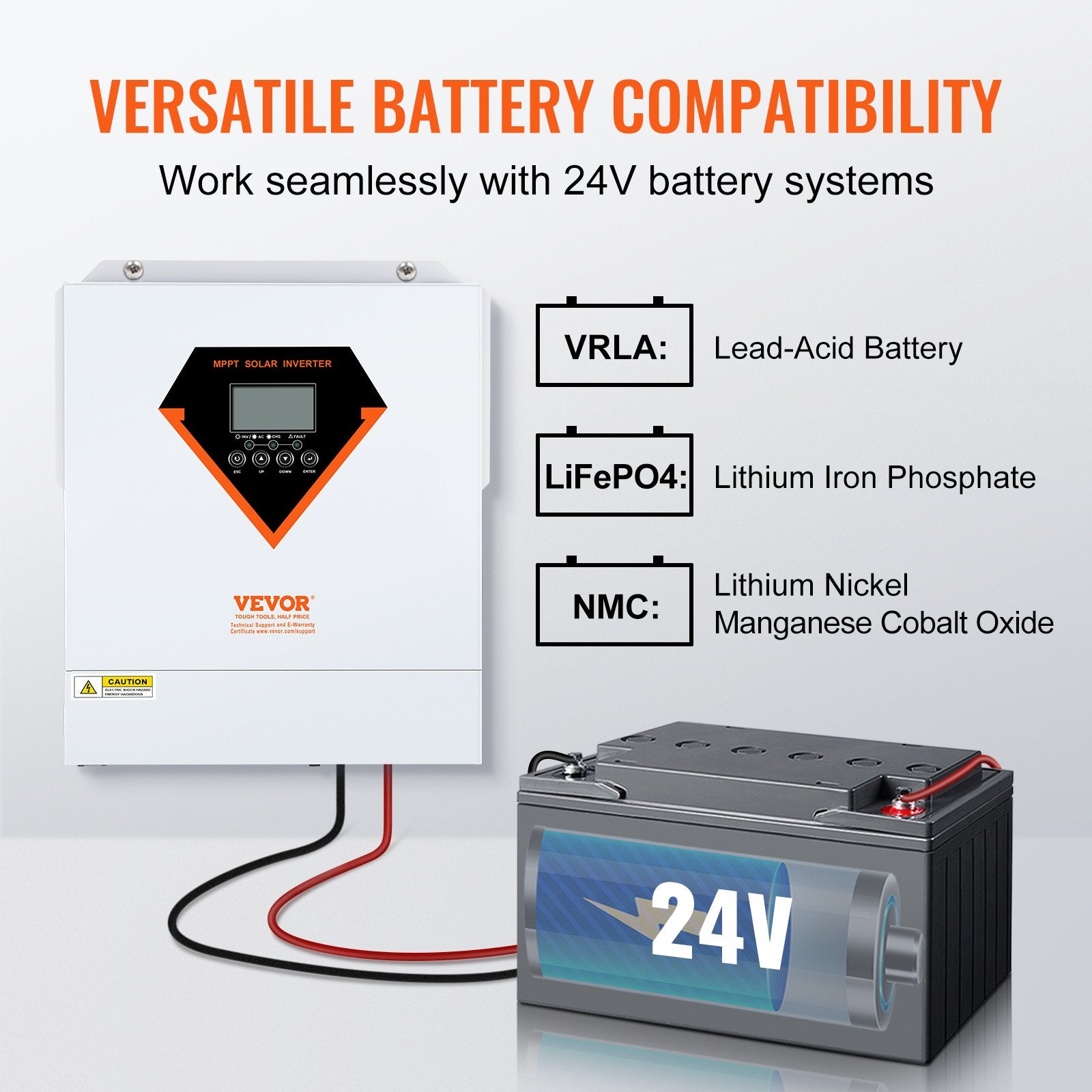 Hibridinis saulės inverteris VEVOR EML3500-24L, 3500W