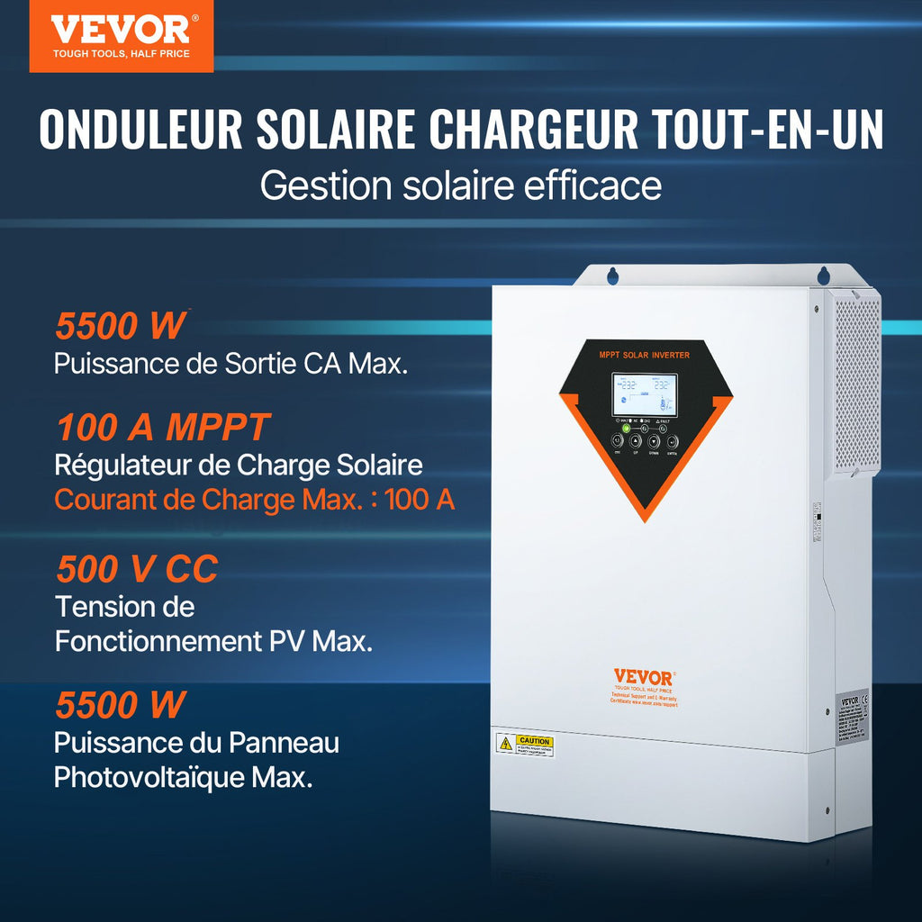 Hibridinis saulės inverteris VEVOR EM5500-48L, 5500W