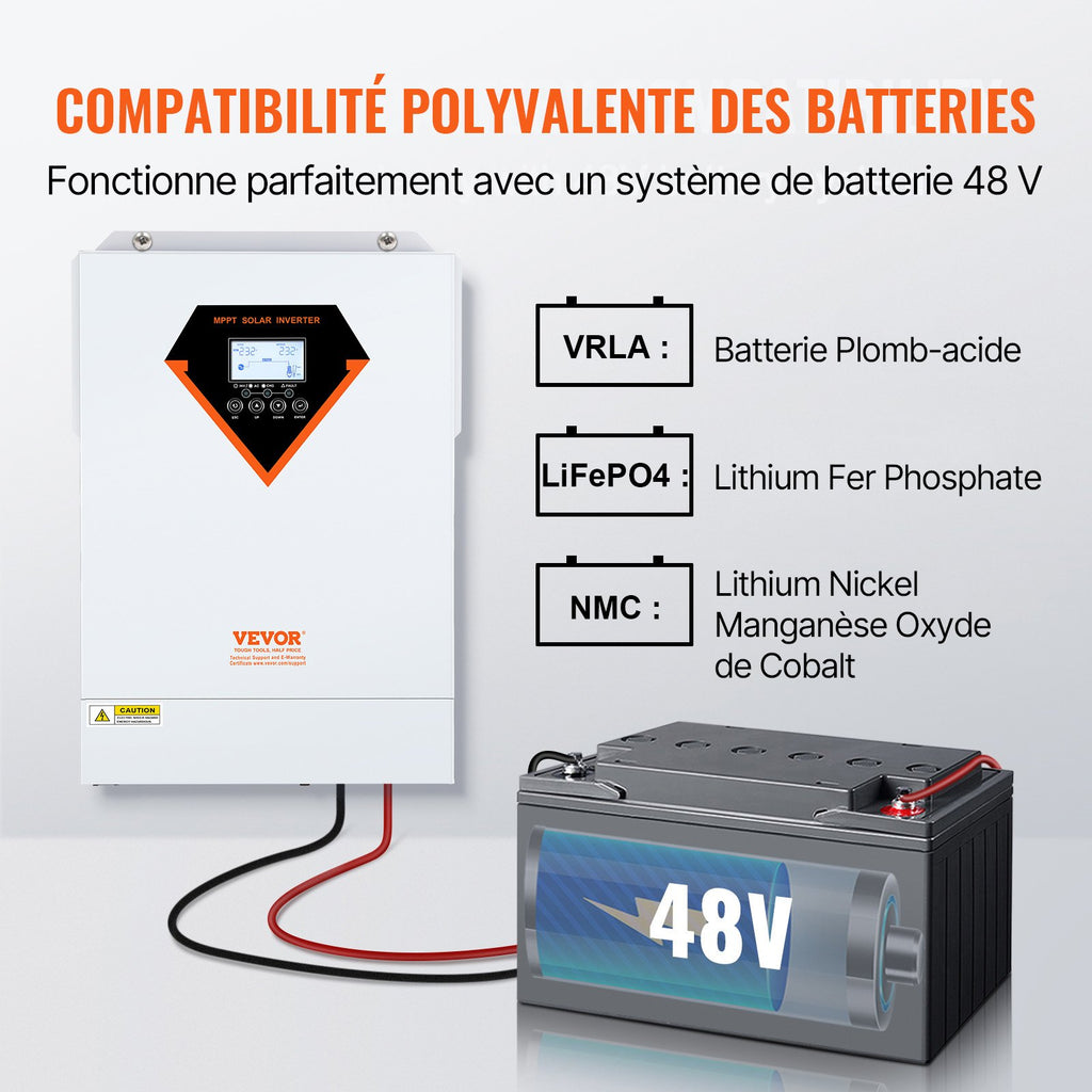 Hibridinis saulės inverteris VEVOR EM5500-48L, 5500W