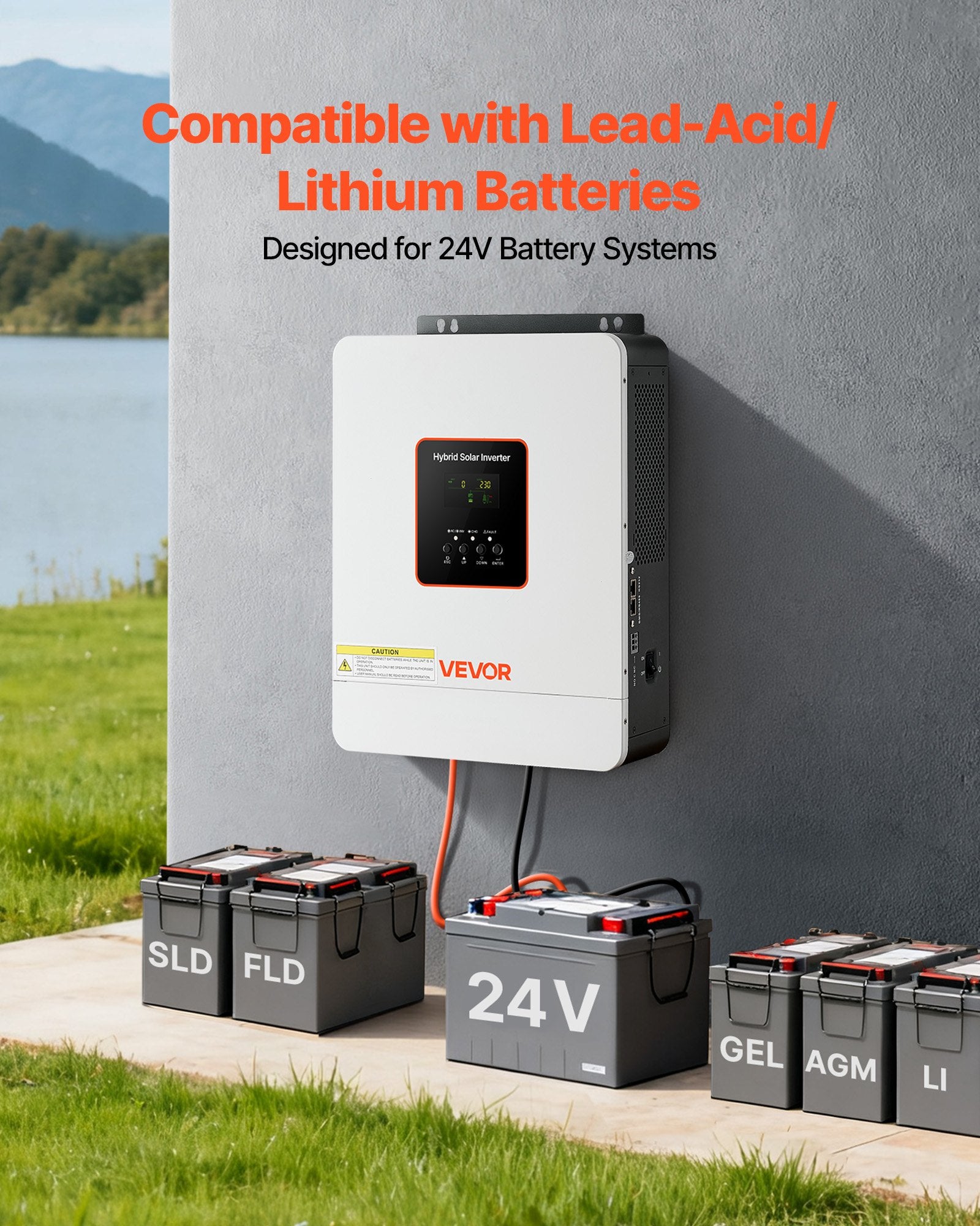 Hibridinis saulės inverteris VEVOR GD3024JMH, 3000W