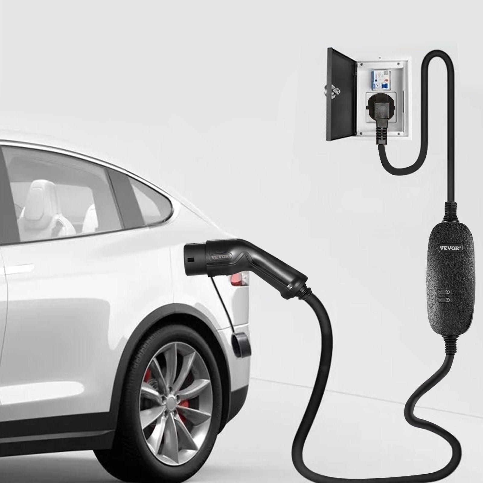 Nešiojamas elektromobilių įkroviklis VEVOR CDQ 2.3KW10A, Type 2, 2.3 kW