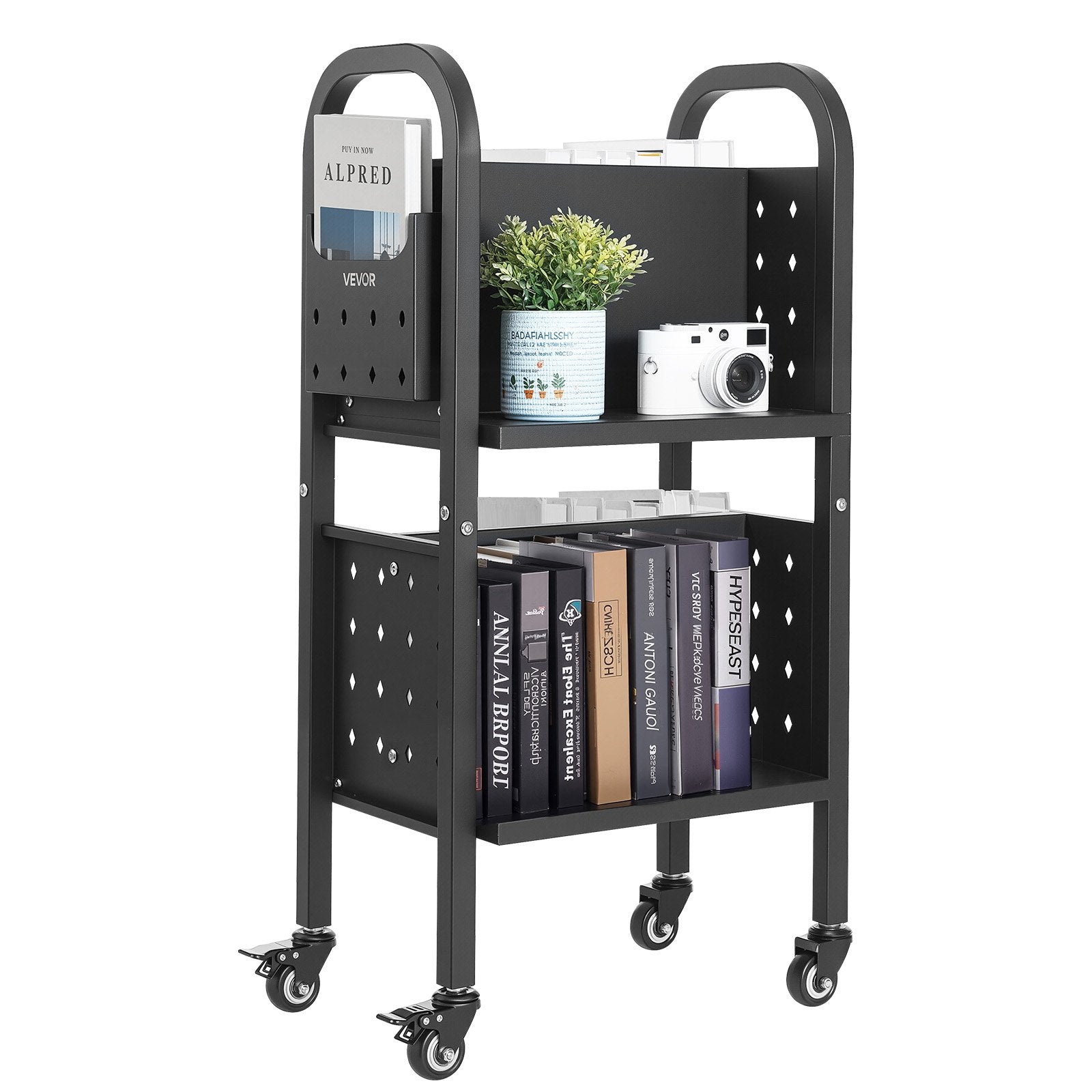 Knygų vežimėlis VEVOR HXTC-2LX, 70 kg keliamoji galia